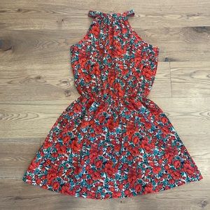 Bright Floral Halter Top Dress. Sz. M
